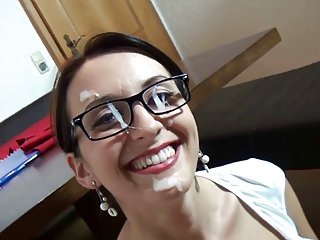 Hot german brunette gets private lesson and a facial pov fresh glasses