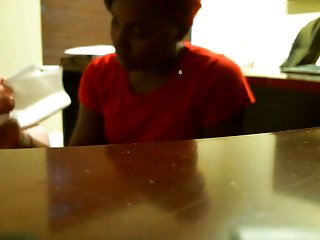 Ebony blowjob during job interview (real)