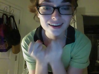 Sexy pron tube our lovers nerdy working girl striptease